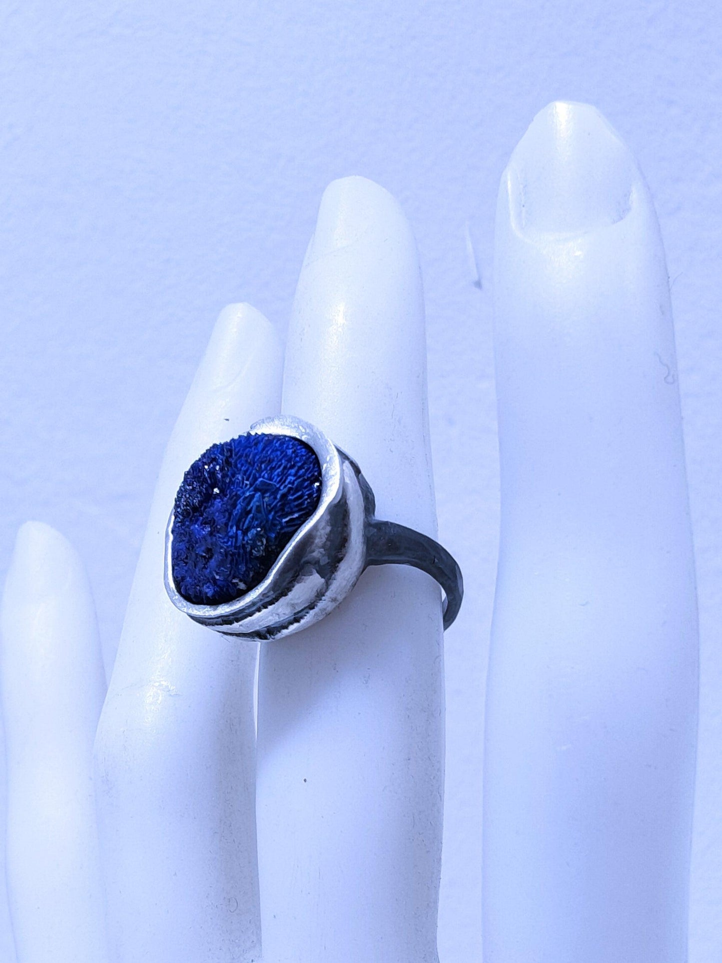 Anillo de plata con Azurita - Amparo Valencia Joyas