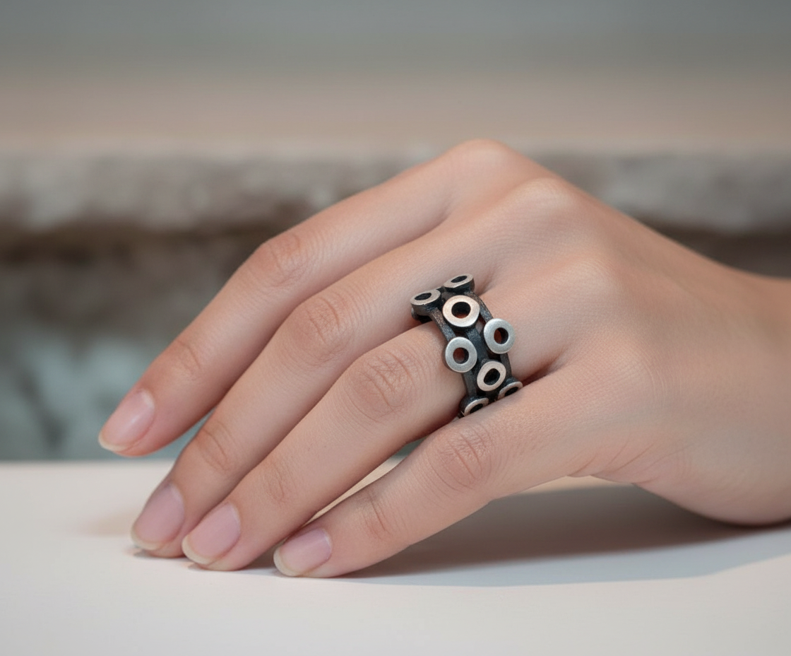 Sterling silver ring from the Circles collection