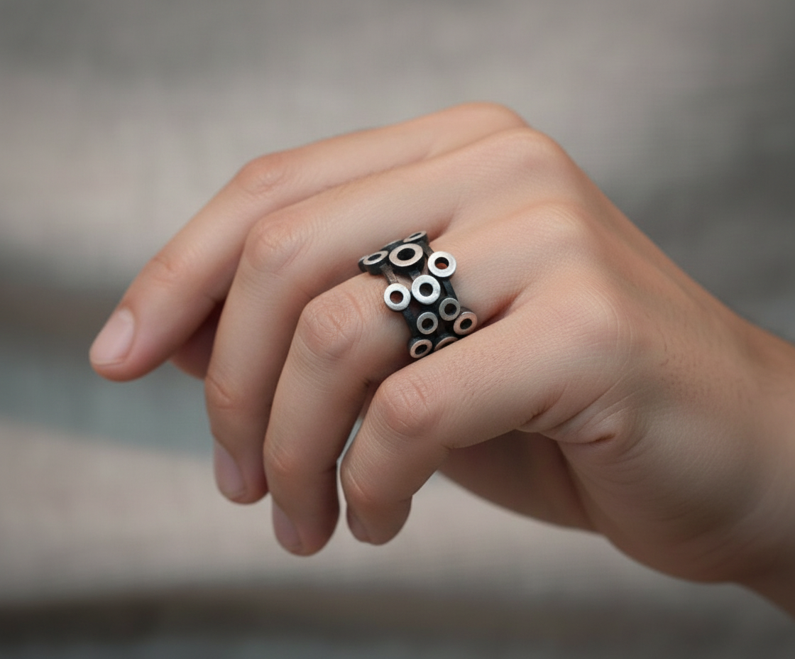 Sterling silver ring from the Circles collection