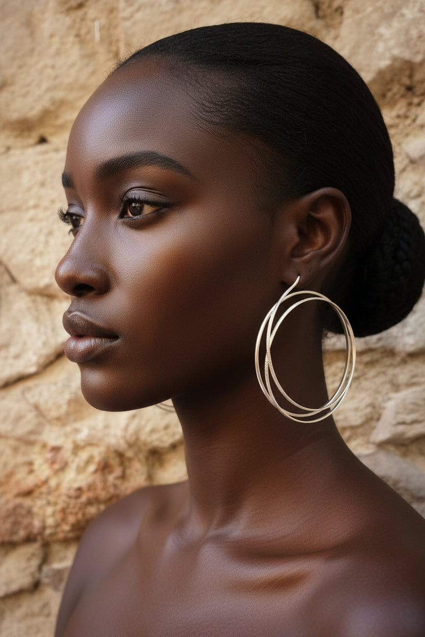 Aros triples baño de plata Isis