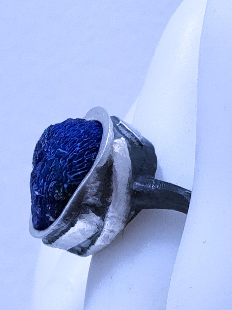 Anillo de plata con Azurita - Amparo Valencia Joyas