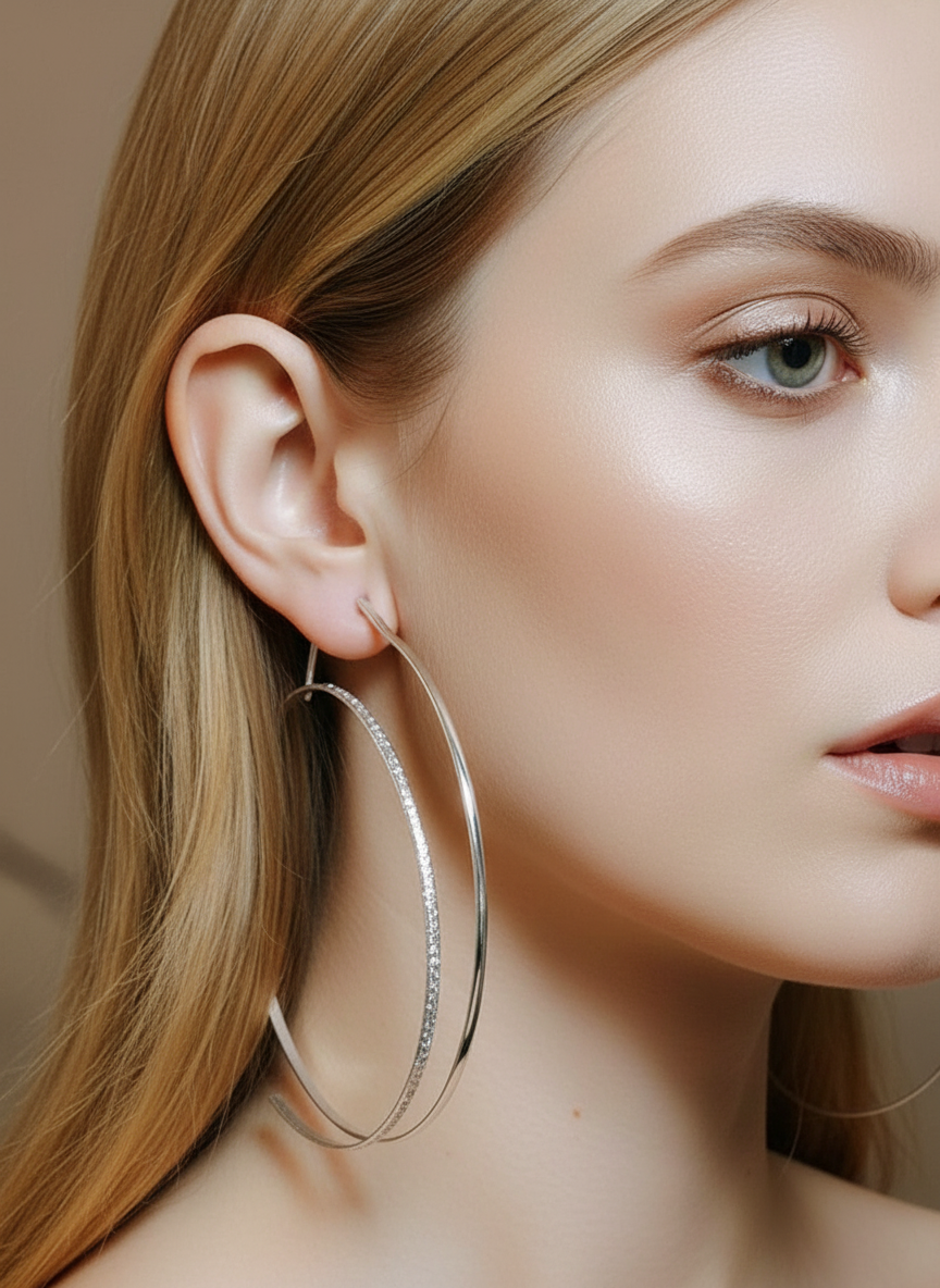 Aros dobles originales plateados