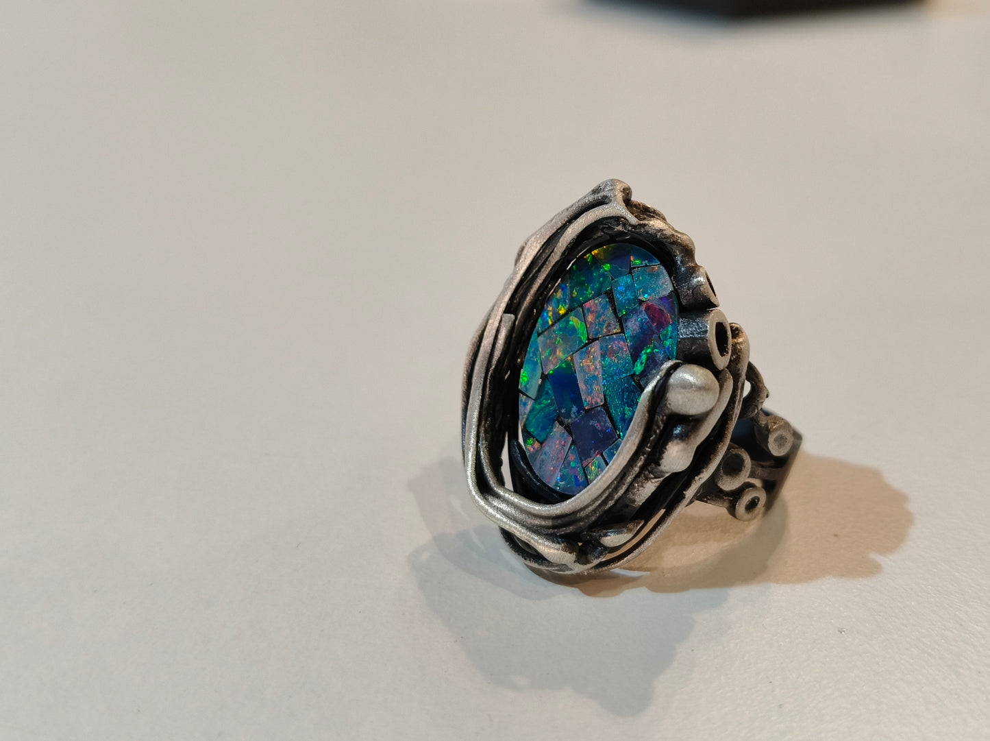 Opal Mosaic in Silver Setting