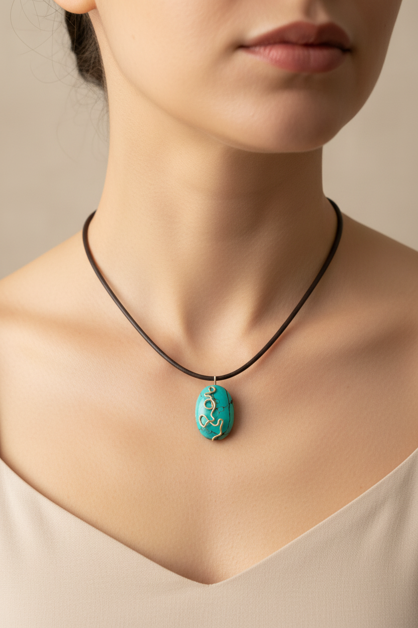 Colgante con turquesa natural