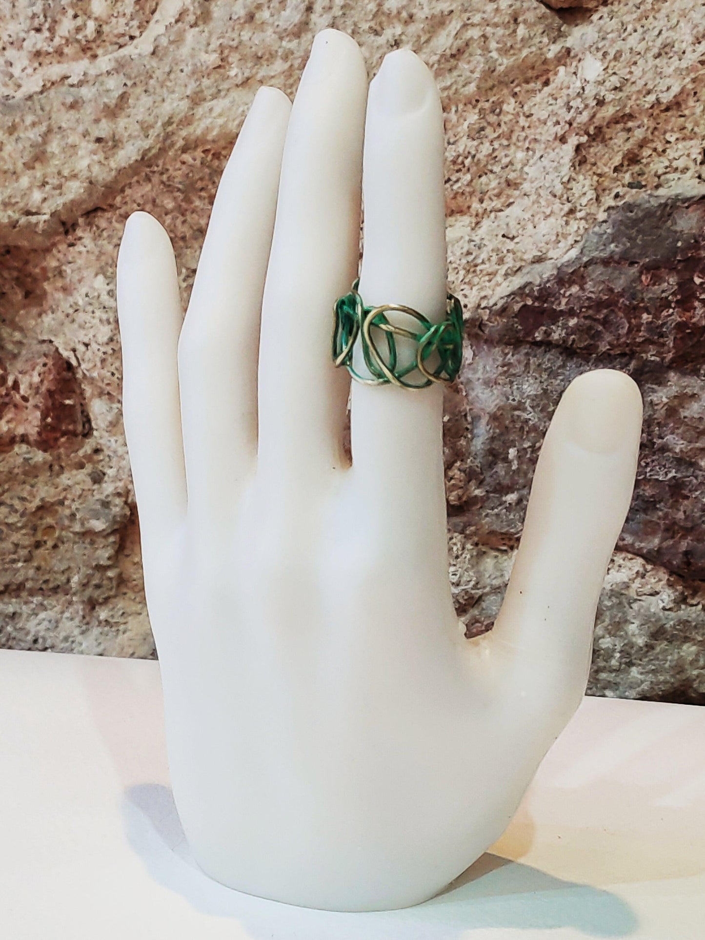 Bronze ring with green patina